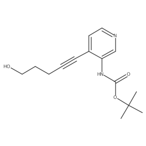 Carbamic acid, [4-(5-hydroxy-1-pentynyl)-3-pyridinyl]-, 1,1-dimethylethyl ester结构式