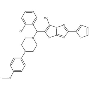 5-((2-Chlorophenyl)(4-(4-methoxyphenyl)piperazin-1-yl)methyl)-2-(furan-2-yl)thiazolo[3,2-b][1,2,4]triazol-6-ol Structure