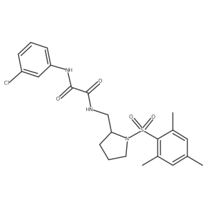 N1-(3-chlorophenyl)-N2-((1-(mesitylsulfonyl)pyrrolidin-2-yl)methyl)oxalamide结构式