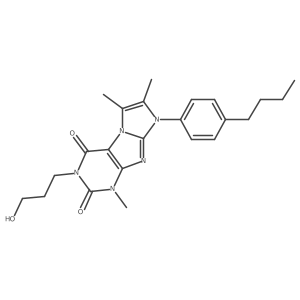 8-(4-butylphenyl)-3-(3-hydroxypropyl)-1,6,7-trimethyl-1H-imidazo[2,1-f]purine-2,4(3H,8H)-dione结构式