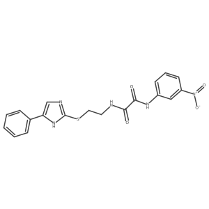 N1-(3-nitrophenyl)-N2-(2-((4-phenyl-1H-imidazol-2-yl)thio)ethyl)oxalamide Structure