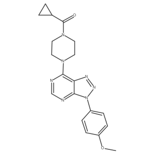 cyclopropyl(4-(3-(4-methoxyphenyl)-3H-[1,2,3]triazolo[4,5-d]pyrimidin-7-yl)piperazin-1-yl)methanone结构式