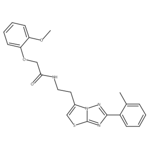 2-(2-methoxyphenoxy)-N-(2-(2-(o-tolyl)thiazolo[3,2-b][1,2,4]triazol-6-yl)ethyl)acetamide结构式