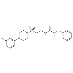 2-phenoxy-N-(2-((4-(m-tolyl)piperazin-1-yl)sulfonyl)ethyl)propanamide结构式