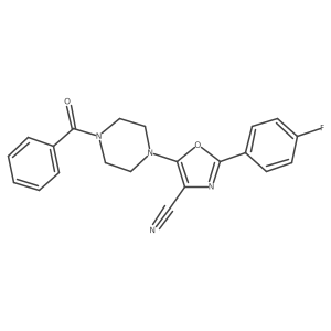 5-(4-Benzoylpiperazin-1-yl)-2-(4-fluorophenyl)oxazole-4-carbonitrile结构式
