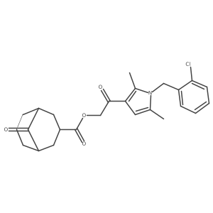 2-[1-[(2-Chlorophenyl)methyl]-2,5-dimethyl-1H-pyrrol-3-yl]-2-oxoethyl 9-oxobicyclo[3.3.1]nonane-3-carboxylate结构式