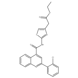Ethyl [2-({[2-(2-chlorophenyl)quinolin-4-yl]carbonyl}amino)-1,3-thiazol-4-yl]acetate Structure