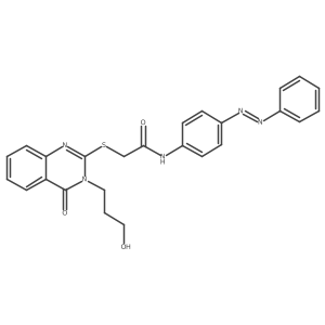 2-[3-(3-hydroxypropyl)-4-oxoquinazolin-2-yl]sulfanyl-N-(4-phenyldiazenylphenyl)acetamide Structure