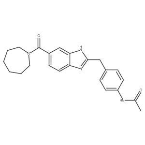 N-(4-{[5-(azepan-1-ylcarbonyl)-1H-benzimidazol-2-yl]methyl}phenyl)acetamide结构式
