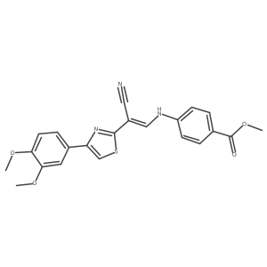 methyl 4-{[(1E)-2-cyano-2-[4-(3,4-dimethoxyphenyl)-1,3-thiazol-2-yl]eth-1-en-1-yl]amino}benzoate结构式