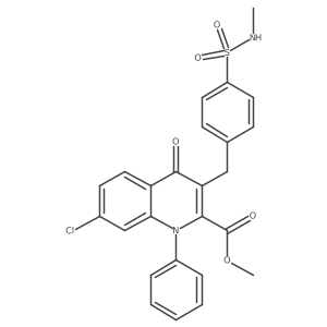 7-Chloro-1,4-dihydro-3-[[4-[(methylamino)sulfonyl]phenyl] methyl]-4-oxo-1-phenyl-2-quinolinecarboxylic acid methyl ester结构式