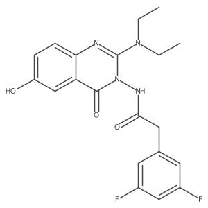 N-(2-diethylamino-6-hydroxy-4-oxo-4H-quinazolin-3-yl)-2-(3,5-difluorophenyl)acetamide Structure