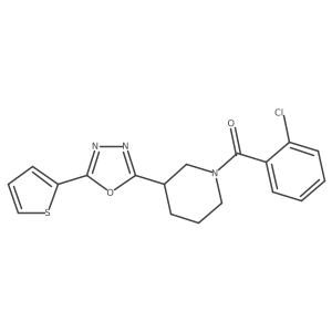 (2-Chlorophenyl)(3-(5-(thiophen-2-yl)-1,3,4-oxadiazol-2-yl)piperidin-1-yl)methanone结构式