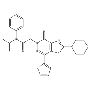 2-(7-(furan-2-yl)-4-oxo-2-(piperidin-1-yl)thiazolo[4,5-d]pyridazin-5(4H)-yl)-N-isopropyl-N-phenylacetamide Structure