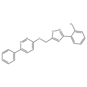 3-({[3-(2-Bromophenyl)-1,2,4-oxadiazol-5-yl]methyl}sulfanyl)-6-phenylpyridazine结构式