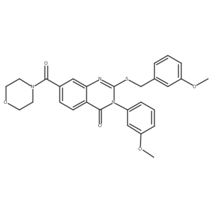 2-((3-methoxybenzyl)thio)-3-(3-methoxyphenyl)-7-(morpholine-4-carbonyl)quinazolin-4(3H)-one Structure