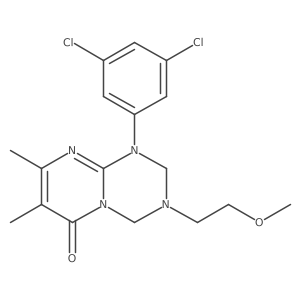 1-(3,5-dichlorophenyl)-3-(2-methoxyethyl)-7,8-dimethyl-1,2,3,4-tetrahydro-6H-pyrimido[1,2-a][1,3,5]triazin-6-one结构式