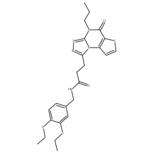 N-(3,4-diethoxybenzyl)-3-(5-oxo-4-propyl-4,5-dihydrothieno[2,3-e][1,2,4]triazolo[4,3-a]pyrimidin-1-yl)propanamide结构式