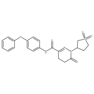 1-(1,1-dioxidotetrahydrothiophen-3-yl)-6-oxo-N-(4-phenoxyphenyl)-1,4,5,6-tetrahydropyridazine-3-carboxamide结构式