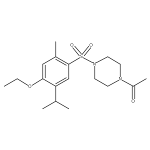 1-Acetyl-4-{[4-ethoxy-2-methyl-5-(methylethyl)phenyl]sulfonyl}piperazine结构式