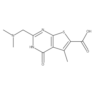2-[(dimethylamino)methyl]-5-methyl-4-oxo-3H,4H-thieno[2,3-d]pyrimidine-6-carboxylic acid Structure
