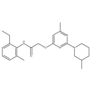 N-(2-ethyl-6-methylphenyl)-2-{[6-methyl-2-(3-methylpiperidin-1-yl)pyrimidin-4-yl]oxy}acetamide Structure