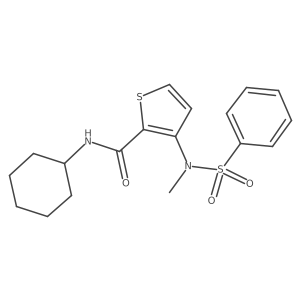 N-cyclohexyl-3-(N-methylbenzenesulfonamido)thiophene-2-carboxamide结构式