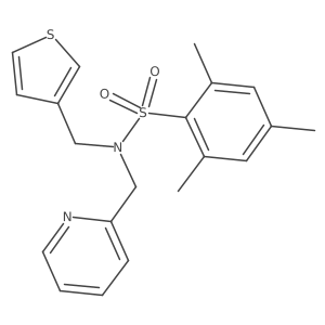 2,4,6-trimethyl-N-(pyridin-2-ylmethyl)-N-(thiophen-3-ylmethyl)benzenesulfonamide结构式