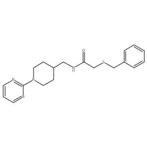 2-(benzylthio)-N-((1-(pyrimidin-2-yl)piperidin-4-yl)methyl)acetamide结构式