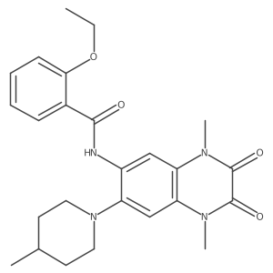 N-[1,4-dimethyl-7-(4-methylpiperidin-1-yl)-2,3-dioxoquinoxalin-6-yl]-2-ethoxybenzamide Structure