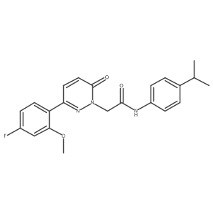 2-[3-(4-fluoro-2-methoxyphenyl)-6-oxopyridazin-1(6H)-yl]-N-[4-(propan-2-yl)phenyl]acetamide结构式