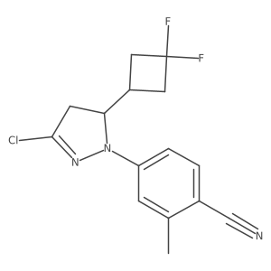 4-[5-Chloro-3-(3,3-difluorocyclobutyl)-3,4-dihydropyrazol-2-yl]-2-methylbenzonitrile结构式