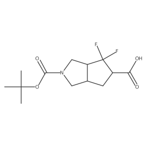 Cyclopenta[c]pyrrole-2,5(1H)-dicarboxylic acid, 4,4-difluorohexahydro-, 2-(1,1-dimethylethyl) ester结构式