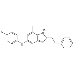 7-(4-fluoroanilino)-5-methyl-2-phenethyl[1,2,4]triazolo[4,3-a]pyrimidin-3(2H)-one结构式