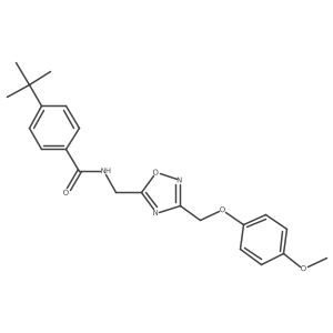 4-(tert-butyl)-N-((3-((4-methoxyphenoxy)methyl)-1,2,4-oxadiazol-5-yl)methyl)benzamide结构式