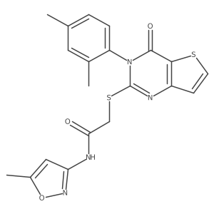 2-{[3-(2,4-dimethylphenyl)-4-oxo-3,4-dihydrothieno[3,2-d]pyrimidin-2-yl]sulfanyl}-N-(5-methyl-1,2-oxazol-3-yl)acetamide Structure
