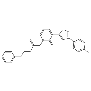 2-[3-[3-(4-methylphenyl)-1,2,4-oxadiazol-5-yl]-2-oxopyridin-1(2H)-yl]-N-(2-phenylethyl)acetamide结构式