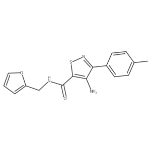 4-amino-N-(furan-2-ylmethyl)-3-(p-tolyl)isothiazole-5-carboxamide结构式