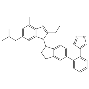 2-ethyl-7-methyl-5-(2-methylpropyl)-3-[5-[2-(2H-tetrazol-5-yl)phenyl]-2,3-dihydro-1H-inden-1-yl]imidazo[4,5-b]pyridine Structure
