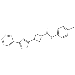 3-(3-(pyrazin-2-yl)-1,2,4-oxadiazol-5-yl)-N-(p-tolyl)azetidine-1-carboxamide Structure
