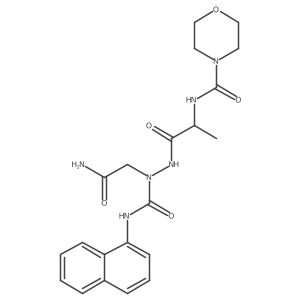 L-Alanine, N-(4-morpholinylcarbonyl)-, 2-(2-amino-2-oxoethyl)-2-[(1-naphthalenylamino)carbonyl]hydrazide Structure
