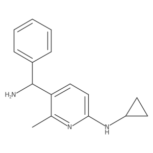 5-(Amino(phenyl)methyl)-N-cyclopropyl-6-methylpyridin-2-amine结构式