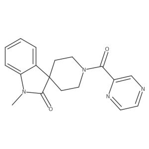 1-Methyl-1'-(pyrazine-2-carbonyl)spiro[indoline-3,4'-piperidin]-2-one Structure