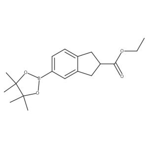 ethyl 5-(4,4,5,5-tetramethyl-1,3,2-dioxaborolan-2-yl)-2,3-dihydro-1H-indene-2-carboxylate结构式
