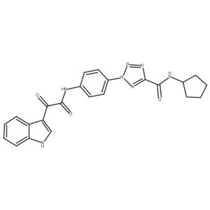 2-(4-(2-(1H-indol-3-yl)-2-oxoacetamido)phenyl)-N-cyclopentyl-2H-tetrazole-5-carboxamide Structure