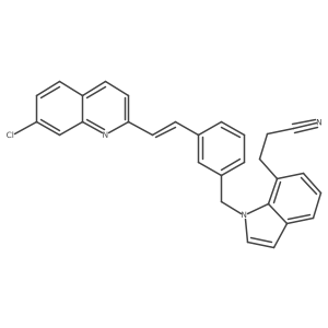 1H-Indole-7-propanenitrile, 1-[[3-[2-(7-chloro-2-quinolinyl)ethenyl]phenyl]methyl]-, (E)- Structure