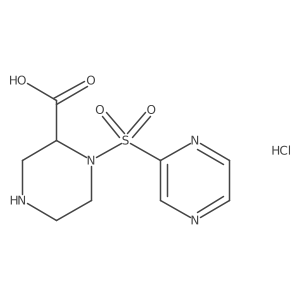 1-(Pyrazin-2-ylsulfonyl)piperazine-2-carboxylic acid hydrochloride结构式