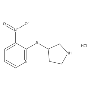(S)-3-nitro-2-(pyrrolidin-3-ylthio)pyridine hydrochloride结构式