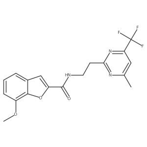 7-methoxy-N-(2-(4-methyl-6-(trifluoromethyl)pyrimidin-2-yl)ethyl)benzofuran-2-carboxamide Structure