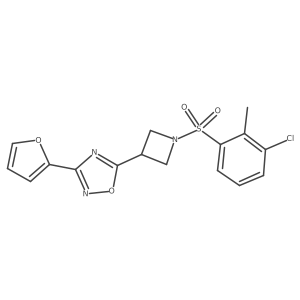 5-(1-((3-Chloro-2-methylphenyl)sulfonyl)azetidin-3-yl)-3-(furan-2-yl)-1,2,4-oxadiazole结构式